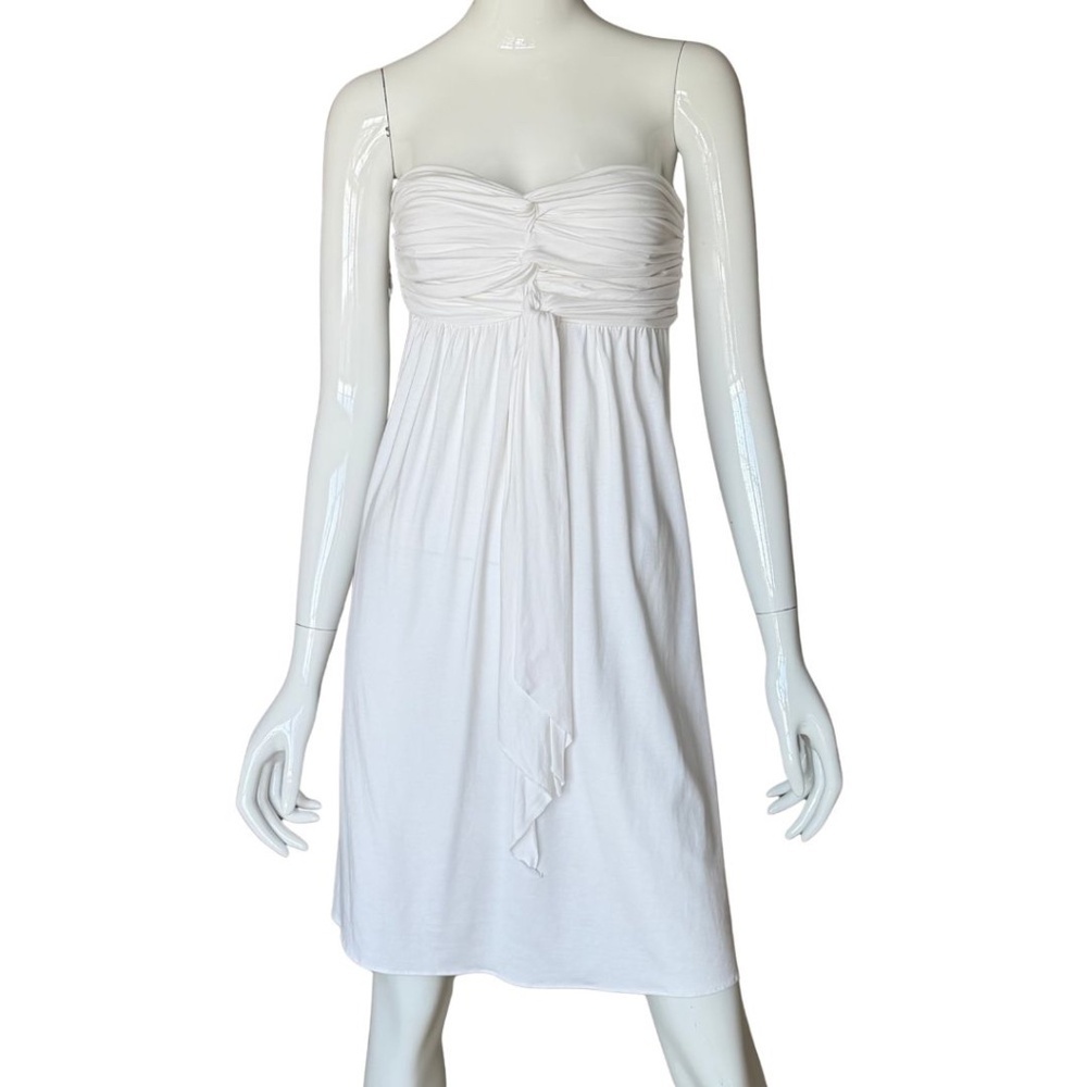 Express White Braided Bandeau Top Knee Length Dress Smocked Back Size Medium NWT - Picture 5 of 6